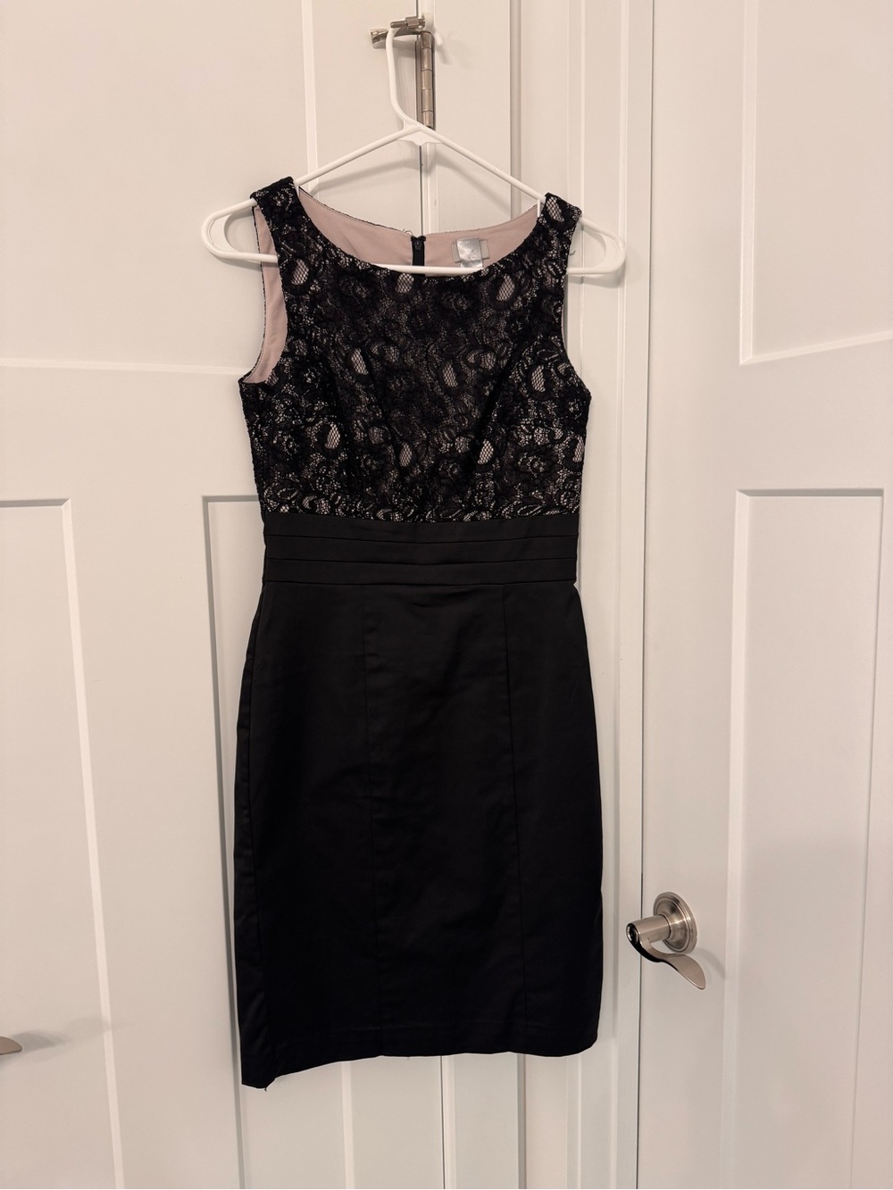 Black Lace Bodice Sheath Dress